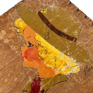 VINTAGE Girl Scout Collectible, Netherlands Girl Guides Hand Painted Wood Art